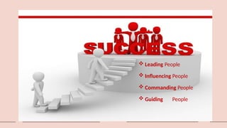  Leading People
 Influencing People
 Commanding People
 Guiding People
 