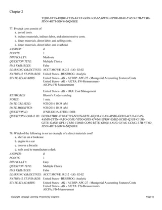 Sample Ccmg Test Example Managerial Accounting The Cornerstone of Business Decision Making 7th ...