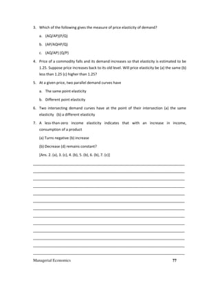 price elasticity of demand - a level business revision... Managerial economics Notes For M-com (Final)Year | PDF