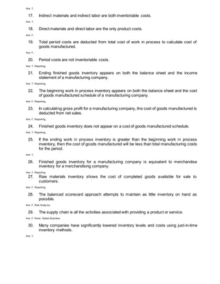 Managerial accounting-Test Bank for Students | PDF