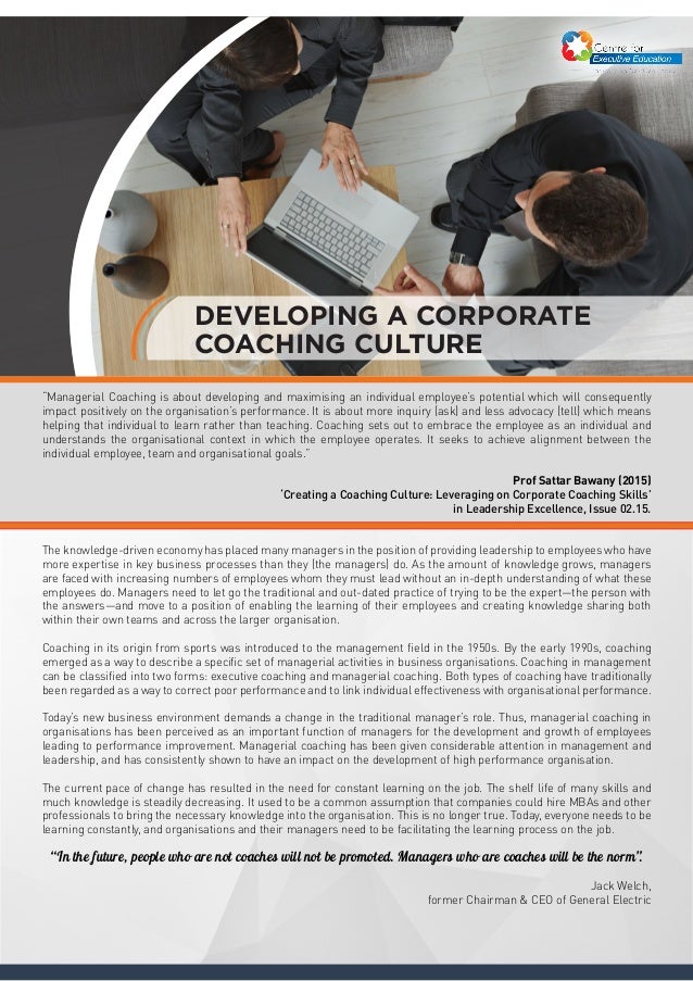 Cee Masterclass On Developing A Corporate Coaching Culture