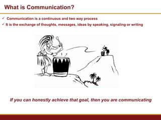 What is Communication? ,[object Object],[object Object],If you can honestly achieve that goal, then you are communicating 