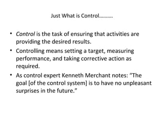 Means Control Managerial control | PPT