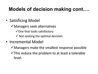 Managerial Decision Making