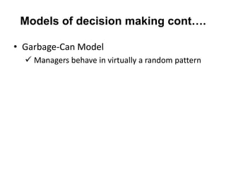 Managerial Decision Making