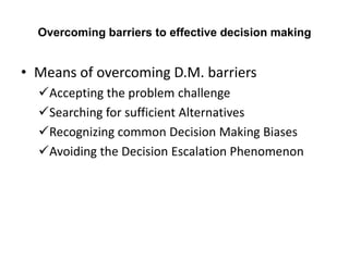 Managerial Decision Making