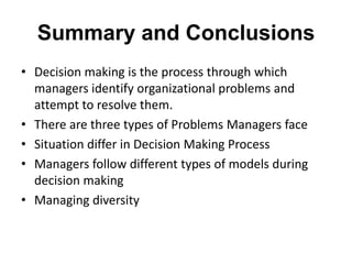 Managerial Decision Making