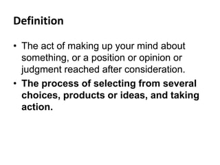 Managerial Decision Making