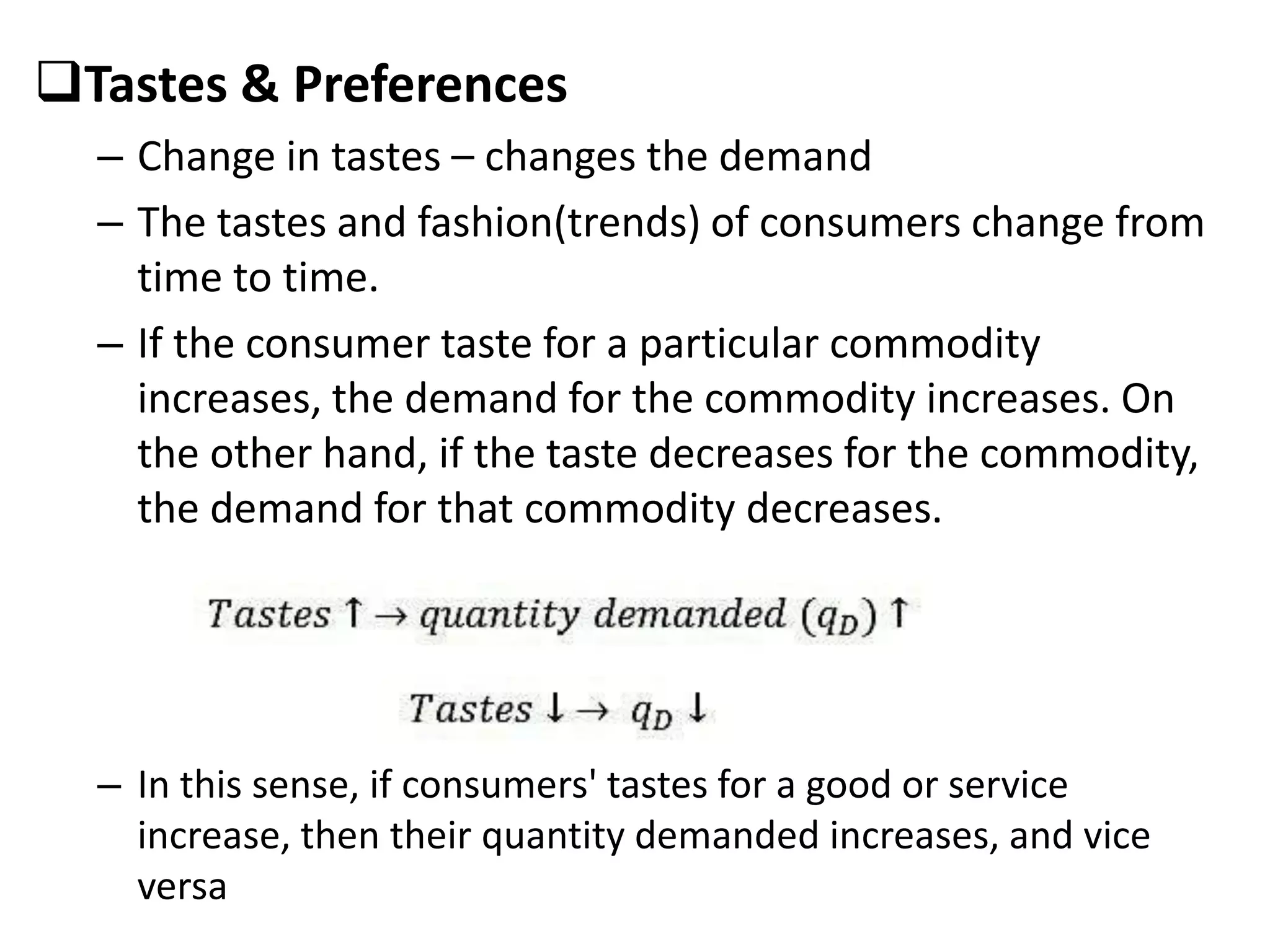 Change In Consumer Tastes Economics Definition