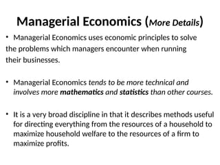 Managerial Economics for Productivity Improvement | PPTX