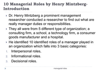 Managerial Roles