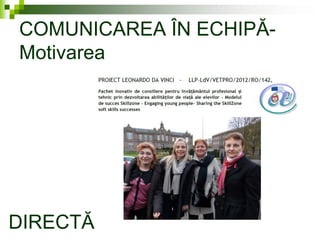 COMUNICAREA ÎN ECHIPĂ-
Motivarea
DIRECTĂ
 