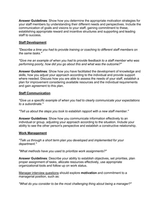 Manager interview | PDF