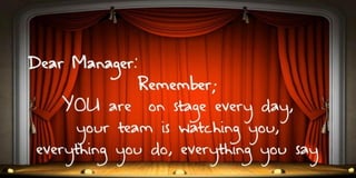 Manager on stage