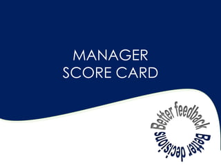 MANAGER
SCORE CARD
 