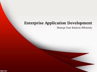Enterprise Application Development
                Manage Your Business Efficiently
 