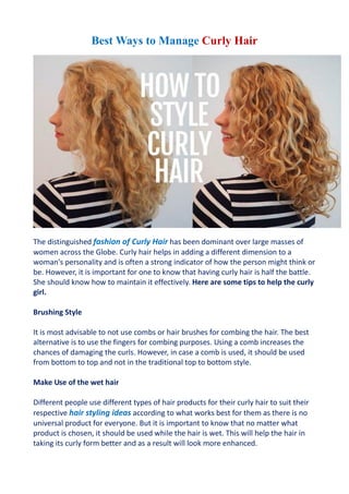 Manage Your Curly Hair