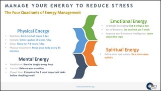 Manage Your Energy to Reduce Stress