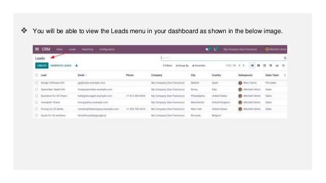 ❖ You will be able to view the Leads menu in your dashboard as shown in the below image.
 