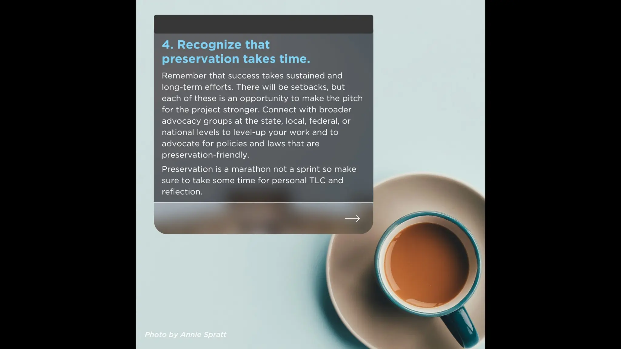 How to Save a Place: Manage Your Personal Expectations