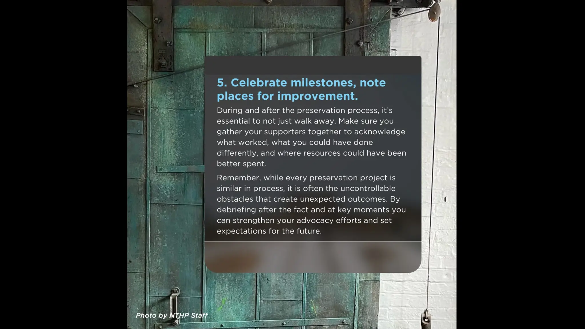 How to Save a Place: Manage Your Personal Expectations