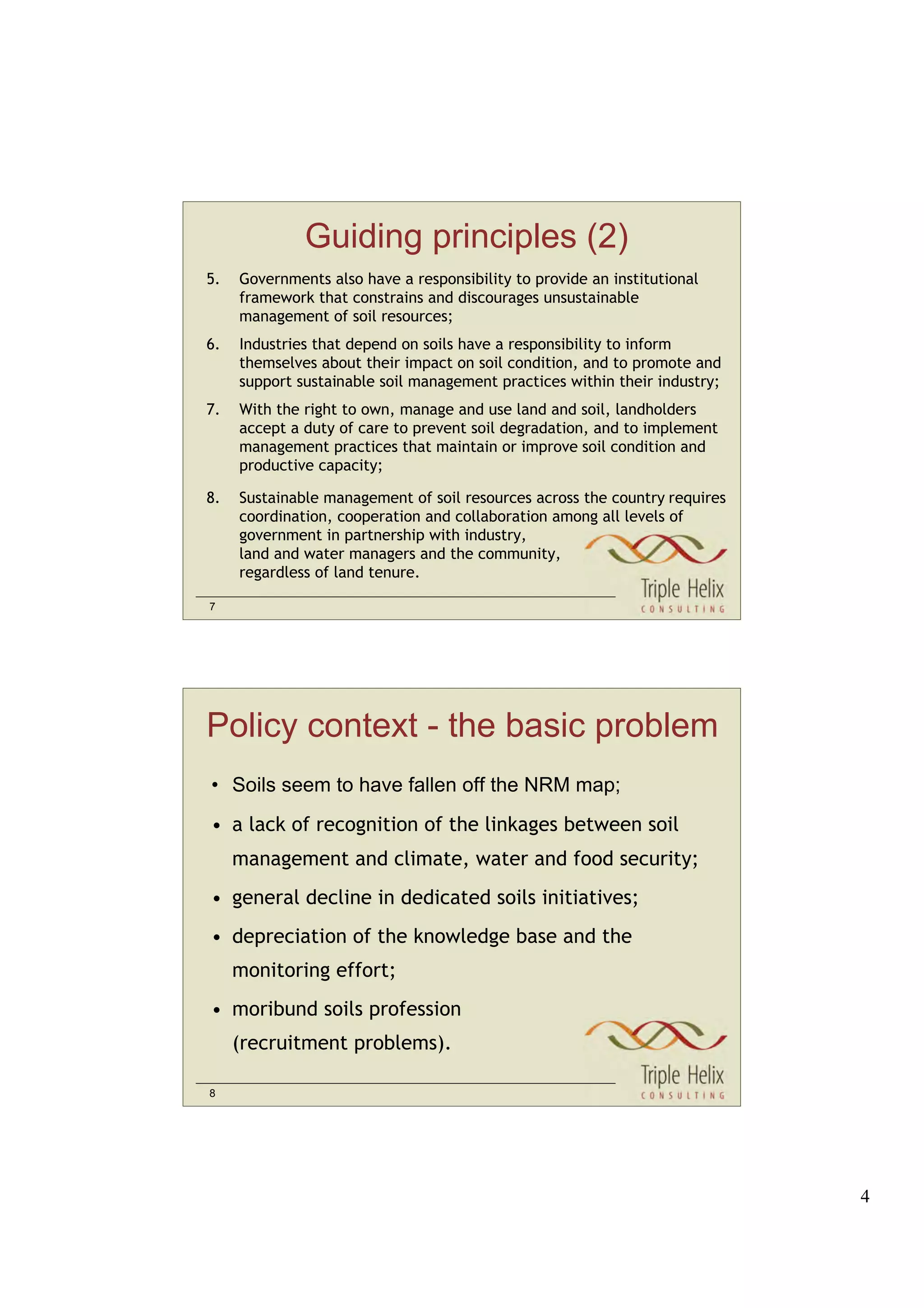 Managing Australian Soils — A Policy Discussion Paper