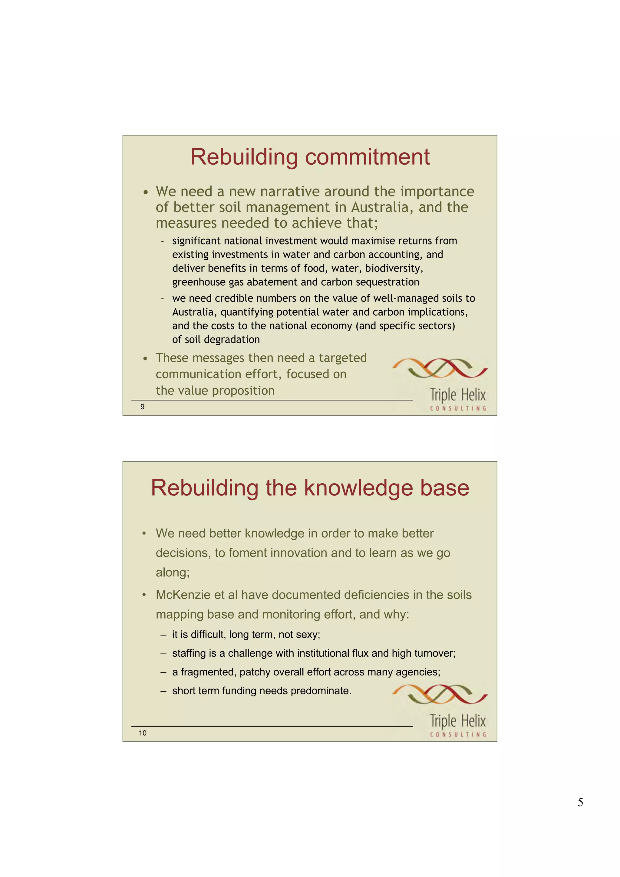 Managing Australian Soils — A Policy Discussion Paper