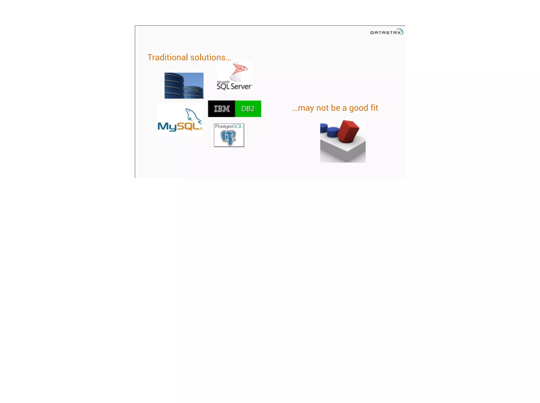 !

Traditional solutions…

!

…may not be a good fit

 