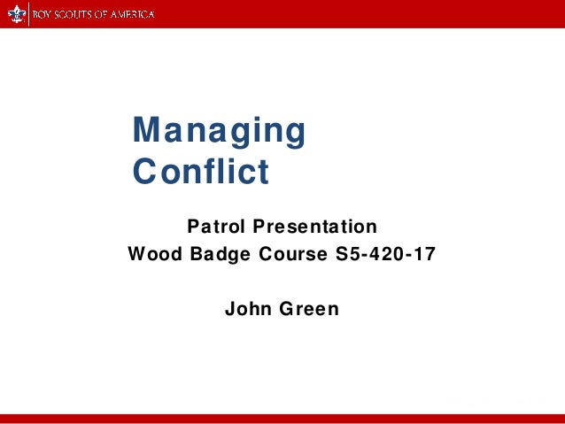 wood badge managing conflict