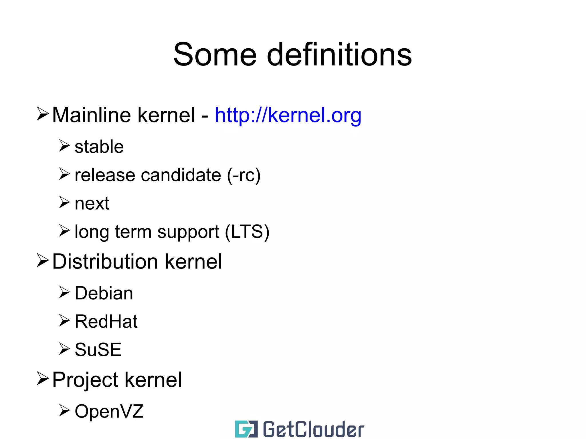 Some definitions 
3.X.Y 
➢ Major release 
➢ Minor release 
➢ Patch level (the new minor) 
 
