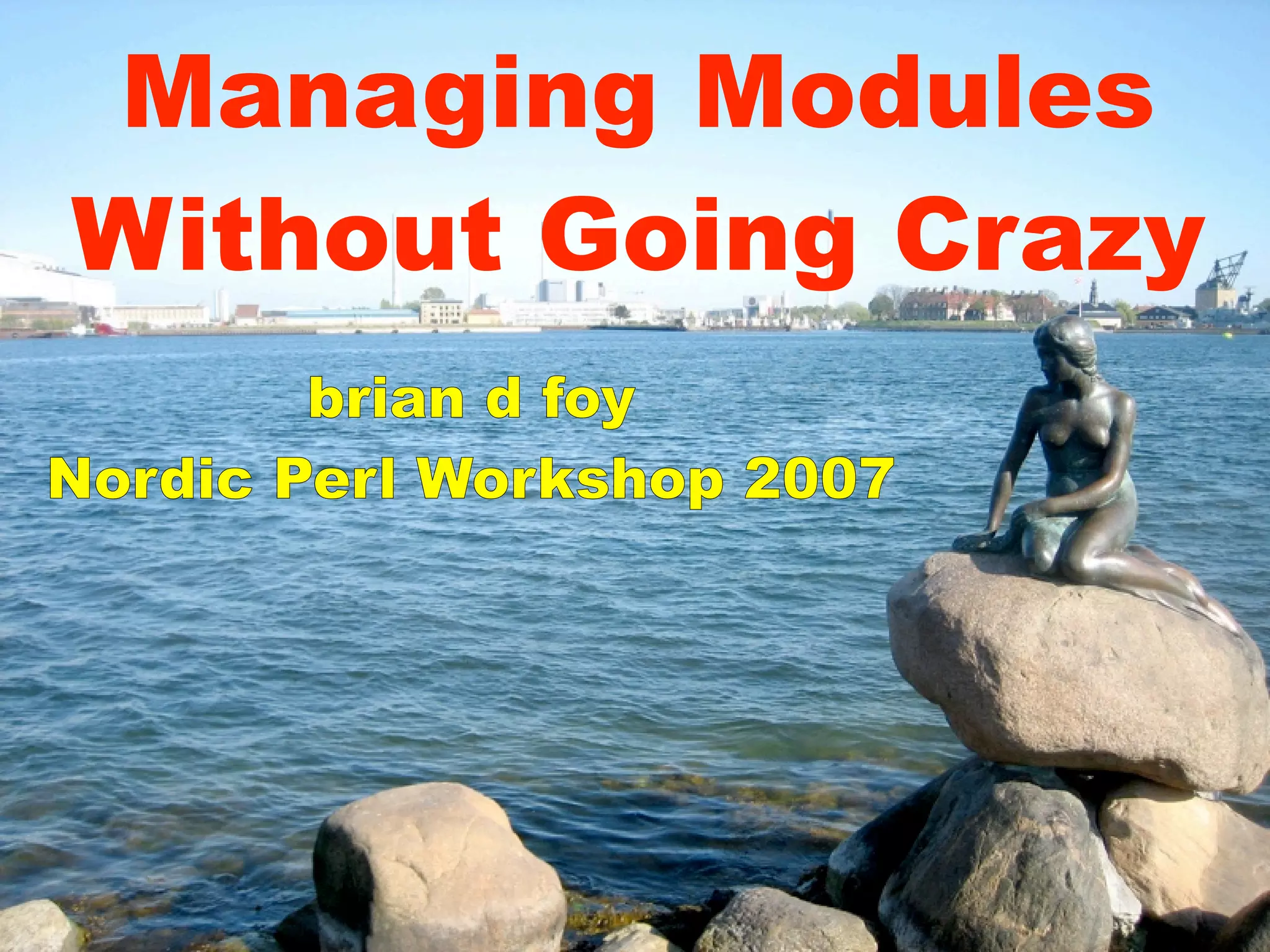Managing Modules Without Going Crazy (NPW 2007)