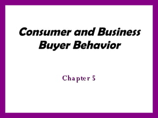 Consumer and Business Buyer Behavior Chapter 5 
