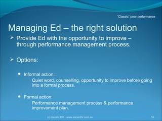 Managing Poor Performance by Ascent HR Management Consultants | PPT