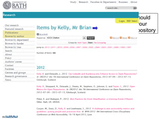 The IR
Your papers should
be hosted on your
institutional repository
49
 