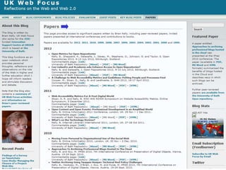 The Blog
If you have a blog you
can provide links to
your papers (again to
all formats)
53
 