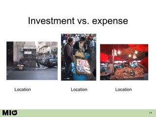 Investment vs. expense Location    Location    Location 