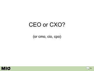 CEO or CXO? (or cmo, cio, cpo) 