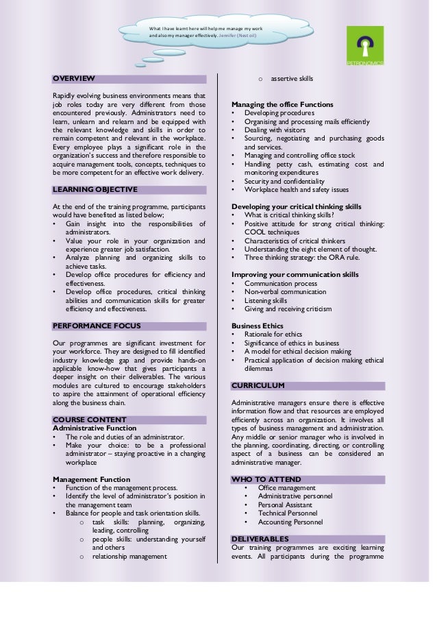 Managing admin function feb. lagos