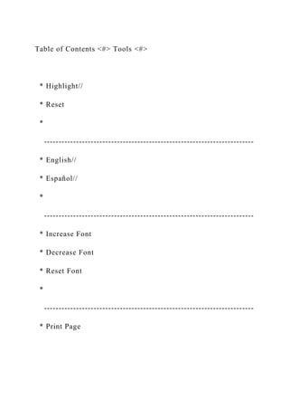 Table of Contents <#> Tools <#>
* Highlight//
* Reset
*
------------------------------------------------------------------------
* English//
* Español//
*
------------------------------------------------------------------------
* Increase Font
* Decrease Font
* Reset Font
*
------------------------------------------------------------------------
* Print Page
 