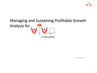 1
Haris Suhendra
Managing and Sustaining Profitable Growth
Analysis for
In 2011/2012
 