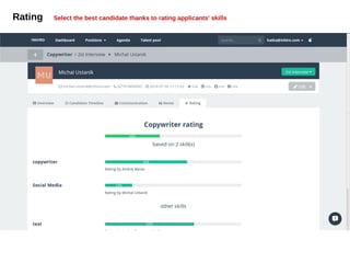 Rating Select the best candidate thanks to rating applicants' skills
 
