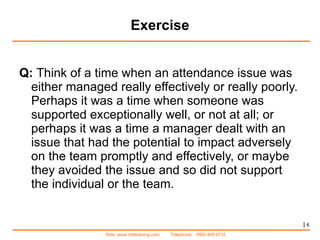 Managing Attendance Effectively | PPT