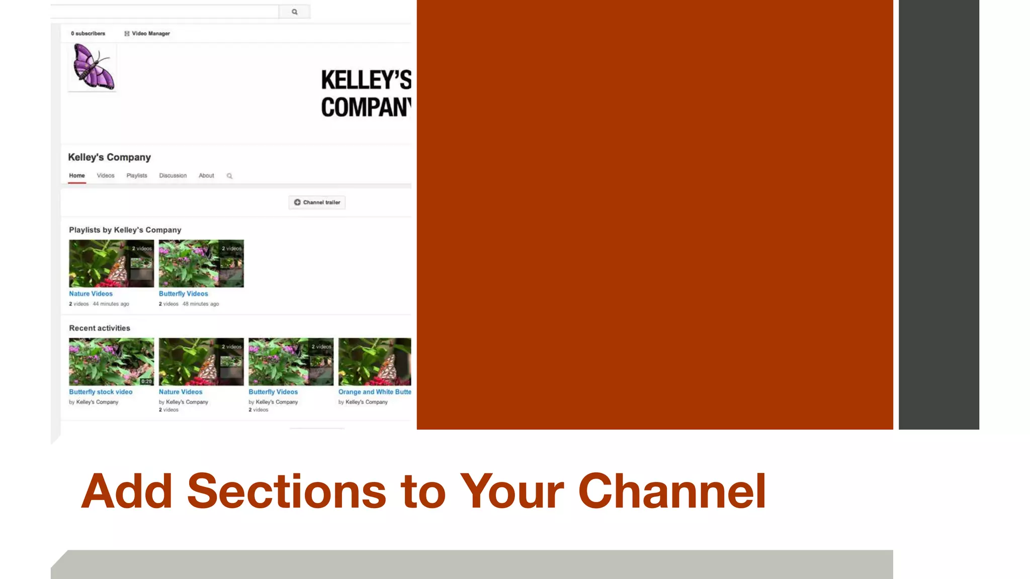 Add Sections to Your Channel
 