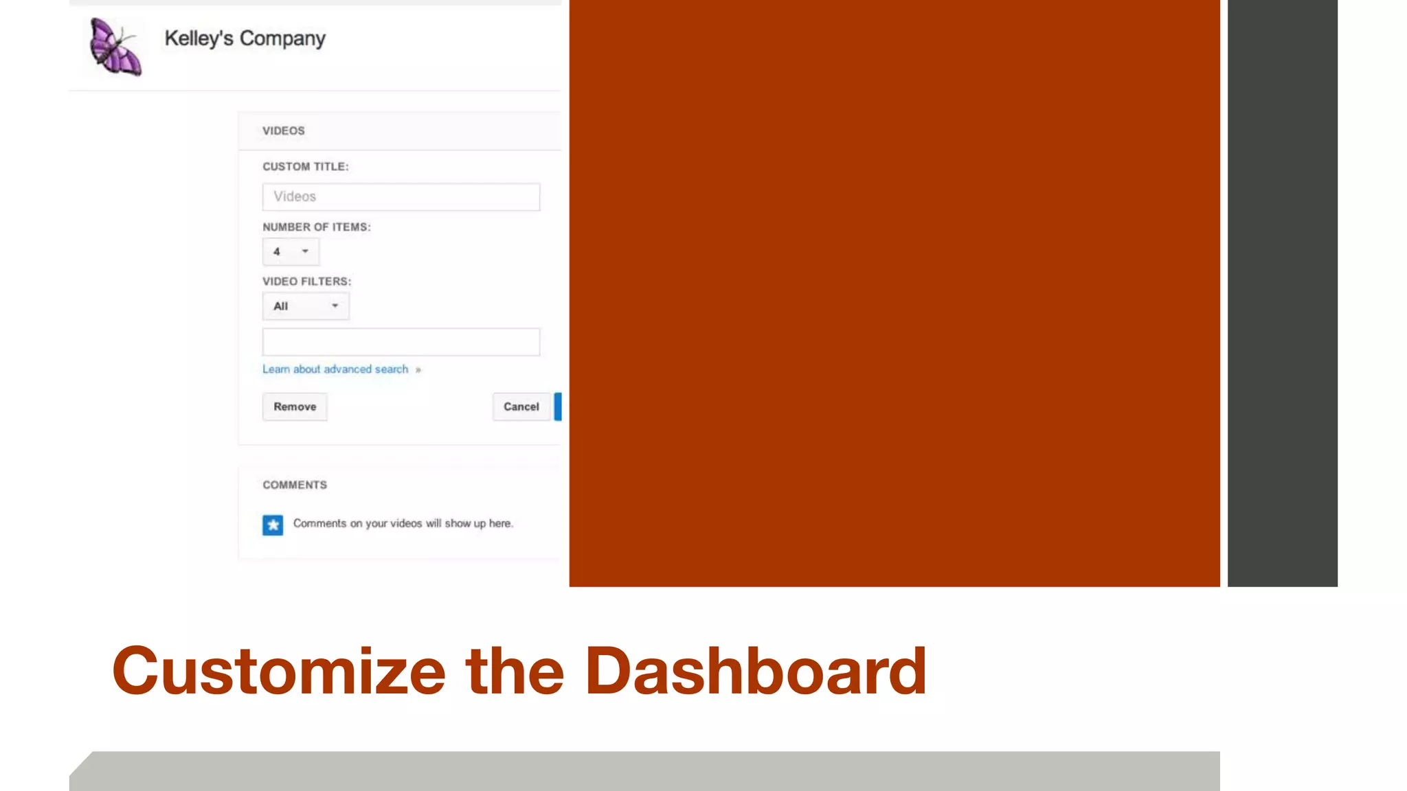 Customize the Dashboard
 
