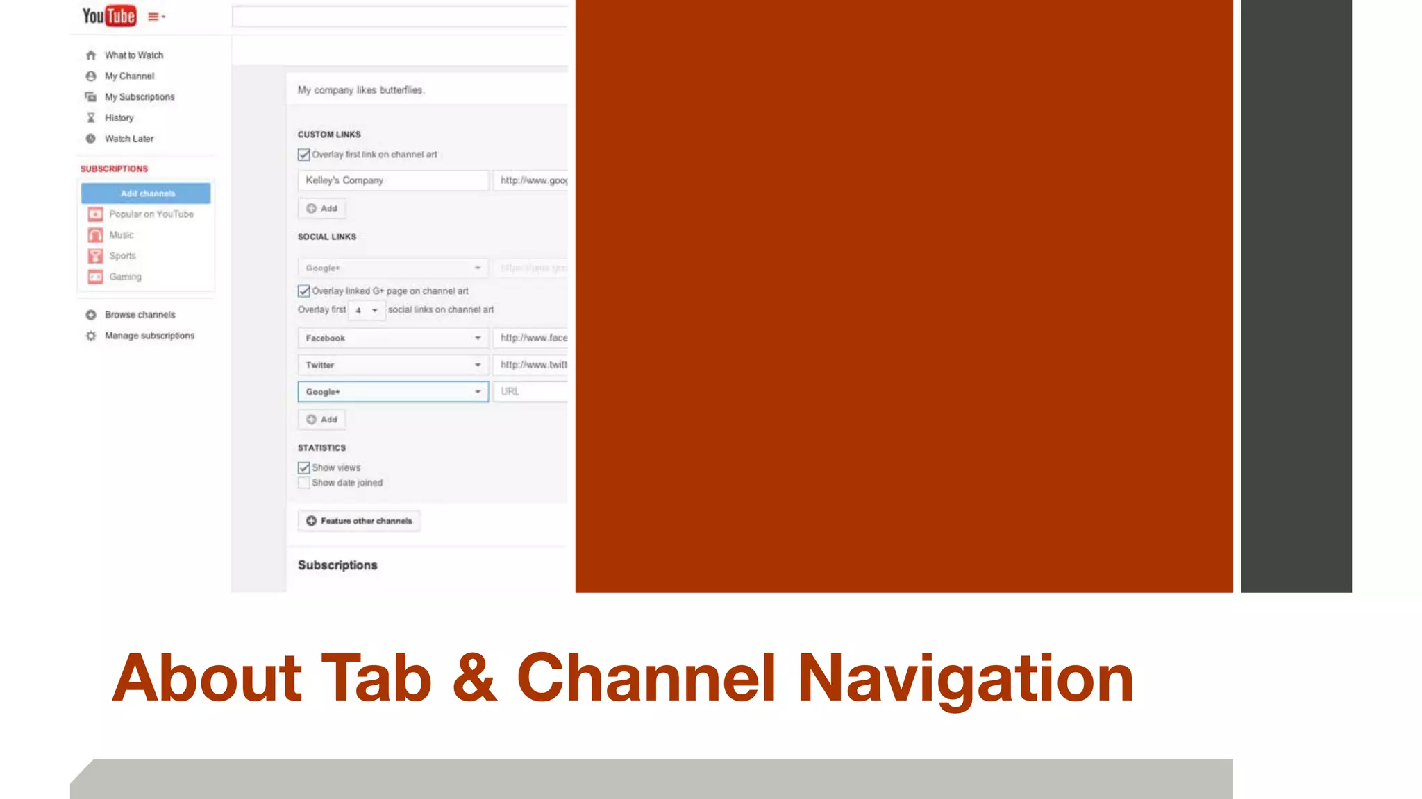 About Tab & Channel Navigation
 