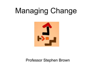 Managing Change




  Professor Stephen Brown
 