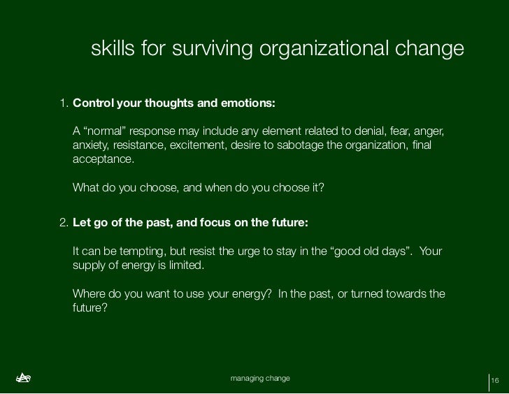 Managing Change: A workbook for personal and organizational change