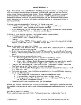 Managing Client E Mail