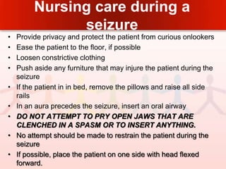 Nursing Interventions Maintaining the airway 