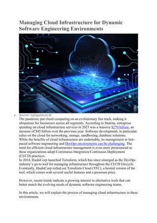 Managing Cloud Infrastructure for Dynamic Software Engineering ...